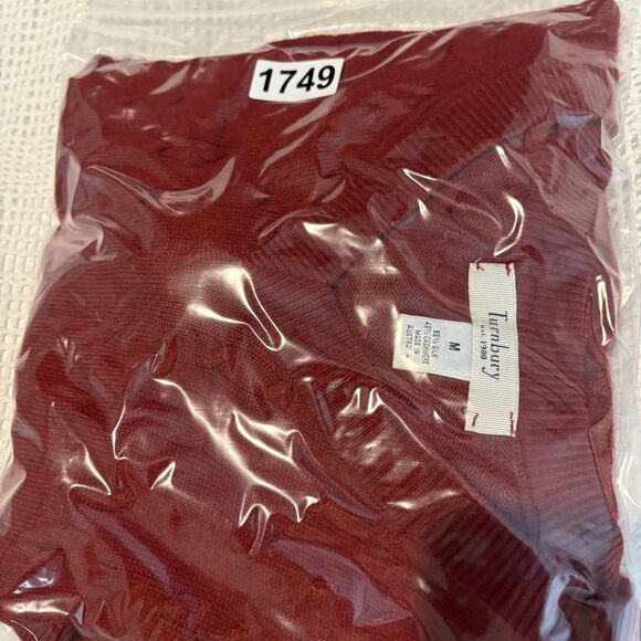 Turnberry Men’s Red Cashmere Silk Sweater Medium‎ V-Neck Preppy Quiet Luxury - Picture 7 of 7